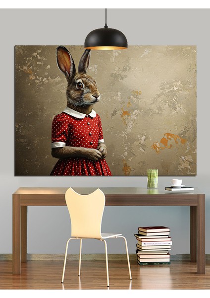 Tavşan Model Portre Dekoratif Kanvas - Mdf Ahşap Tablo indirimleri