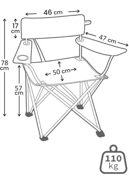 Termal Cepli Katlanır Plaj Piknik Kamp Sandalyesi Rejisör Koltuğu Yeşil