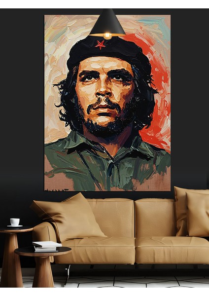 Küba Devrimci Lideri Che Guevara Dekoratif Kanvas - Mdf Ahşap Tablo