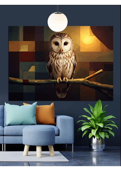 Orman Baykuşu Detay Portre Dekoratif Kanvas - Mdf Ahşap Tablo modelleri