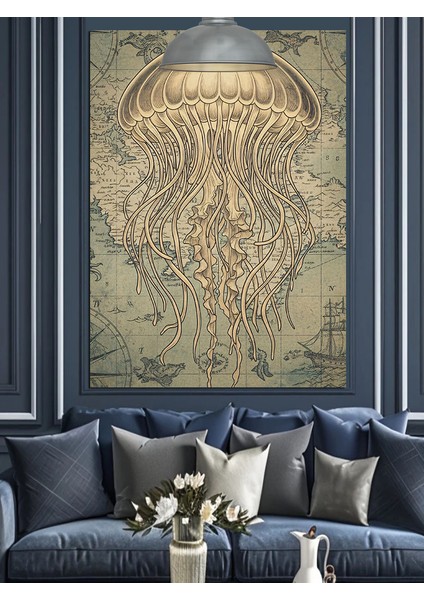 Haritalar ve Notlarla Dolu Karmaşık Eski Parşömen Dekoratif Kanvas - Mdf Ahşap Tablo fiyatları