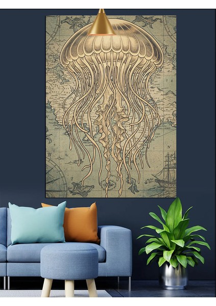 Haritalar ve Notlarla Dolu Karmaşık Eski Parşömen Dekoratif Kanvas - Mdf Ahşap Tablo fırsatları