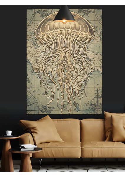 Haritalar ve Notlarla Dolu Karmaşık Eski Parşömen Dekoratif Kanvas - Mdf Ahşap Tablo indirimleri