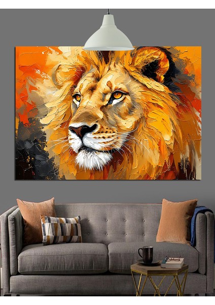Aslan Kral Güçlü Yele Dekoratif Kanvas - Mdf Ahşap Tablo fiyatları
