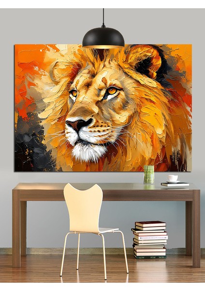 Aslan Kral Güçlü Yele Dekoratif Kanvas - Mdf Ahşap Tablo modelleri