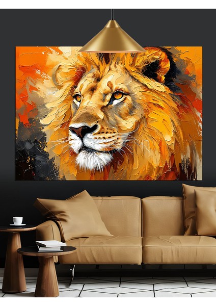 Aslan Kral Güçlü Yele Dekoratif Kanvas - Mdf Ahşap Tablo indirimleri