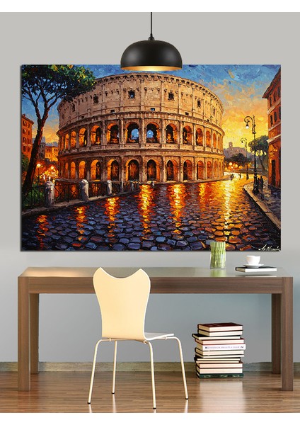 Roma Kolezyum Antik Tarih Dekoratif Kanvas - Mdf Ahşap Tablo fiyatları