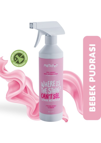 Bebek Pudrası Kokulu Köpek Idrar Ve Çişi Giderici, Tuvalet Lekelerini Çıkarıcı Sprey, 500 ml