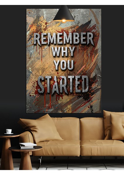 Neden Başladığını Hatırla Motivasyon Posteri Dekoratif Kanvas - Mdf Ahşap Tablo modelleri