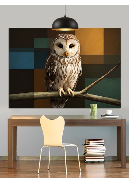 Orman Baykuşu Ağaç Dalı Dekoratif Kanvas - Mdf Ahşap Tablo fiyatları