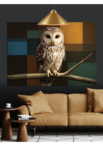 Orman Baykuşu Ağaç Dalı Dekoratif Kanvas - Mdf Ahşap Tablo fırsatları