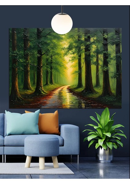 Orman Yolu Dekoratif Kanvas - Mdf Ahşap Tablo indirimleri