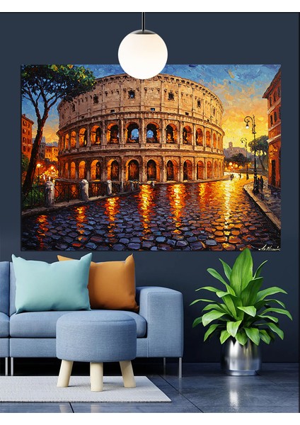 Roma Kolezyum Antik Tarih Dekoratif Kanvas - Mdf Ahşap Tablo modelleri