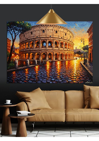 Roma Kolezyum Antik Tarih Dekoratif Kanvas - Mdf Ahşap Tablo fırsatları