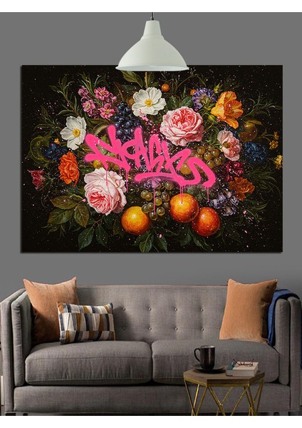 Canlı Çiçekler ve Meyveler Dekoratif Kanvas - Mdf Ahşap Tablo fırsatları