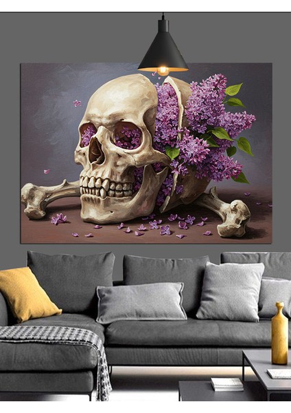 Kurukafa Çiçekler Pembe Mor Dekoratif Kanvas - Mdf Ahşap Tablo fiyatları