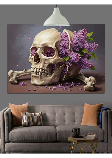 Kurukafa Çiçekler Pembe Mor Dekoratif Kanvas - Mdf Ahşap Tablo modelleri