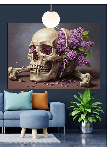 Kurukafa Çiçekler Pembe Mor Dekoratif Kanvas - Mdf Ahşap Tablo indirimleri