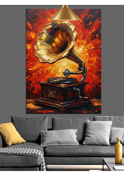 Gramofonda Klasik Müzik Dinletisi Dekoratif Kanvas - Mdf Ahşap Tablo fiyatları