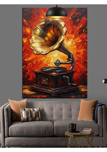 Gramofonda Klasik Müzik Dinletisi Dekoratif Kanvas - Mdf Ahşap Tablo fırsatları
