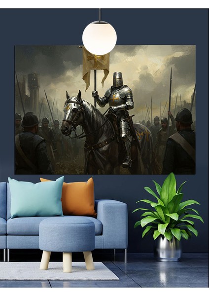 Savaşçı Ordusu Karanlık Dekoratif Kanvas - Mdf Ahşap Tablo
