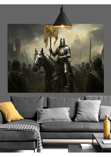 Savaşçı Ordusu Karanlık Dekoratif Kanvas - Mdf Ahşap Tablo modelleri