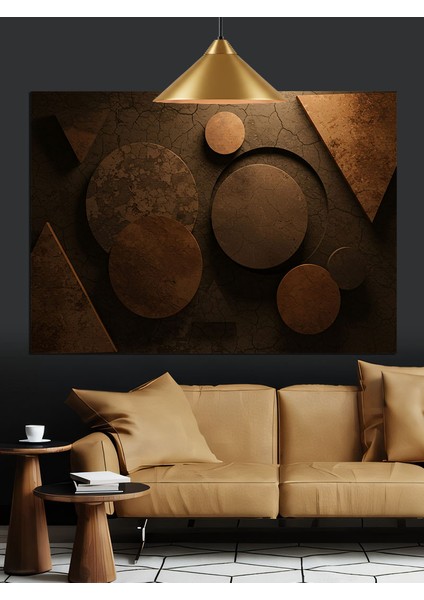 Yuvarlak Geometrik Desenler Sanat Dekoratif Kanvas - Mdf Ahşap Tablo fiyatları