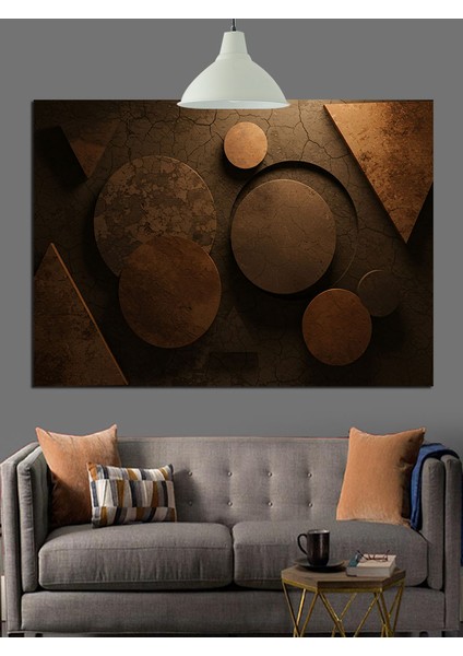 Yuvarlak Geometrik Desenler Sanat Dekoratif Kanvas - Mdf Ahşap Tablo fırsatları