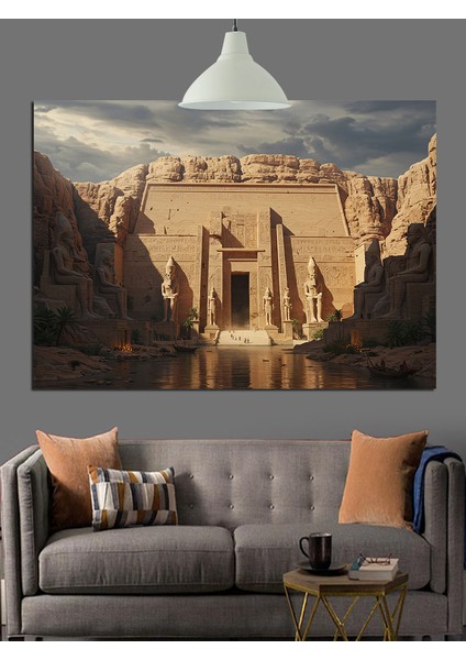 Eski Mısır Tapınağı Kalıntıları Dekoratif Kanvas - Mdf Ahşap Tablo
