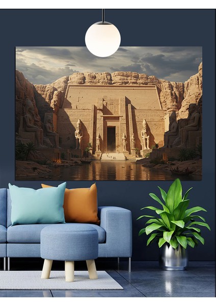 Eski Mısır Tapınağı Kalıntıları Dekoratif Kanvas - Mdf Ahşap Tablo modelleri