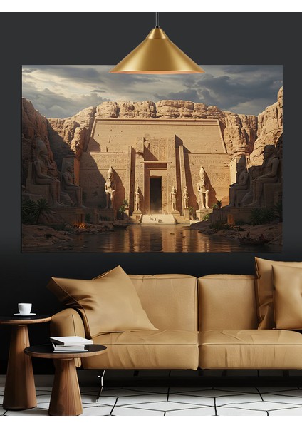 Eski Mısır Tapınağı Kalıntıları Dekoratif Kanvas - Mdf Ahşap Tablo fırsatları