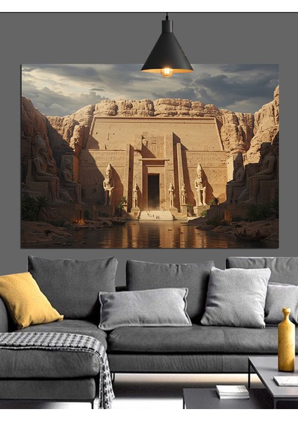 Eski Mısır Tapınağı Kalıntıları Dekoratif Kanvas - Mdf Ahşap Tablo indirimleri