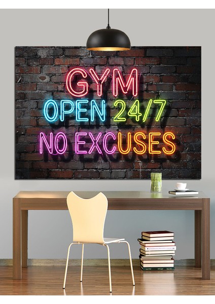 Spor Salonu Duvar Yazısı Motivasyon Dekoratif Kanvas - Mdf Ahşap Tablo fırsatları