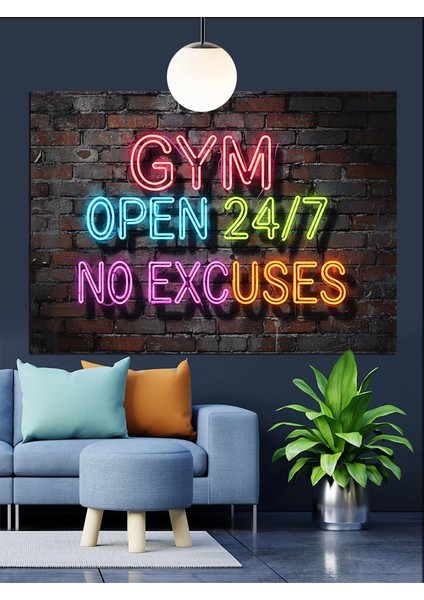 Spor Salonu Duvar Yazısı Motivasyon Dekoratif Kanvas - Mdf Ahşap Tablo indirimleri
