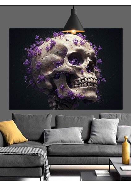 Kurukafa Çiçek Koyu Sanat Dekoratif Kanvas - Mdf Ahşap Tablo fırsatları