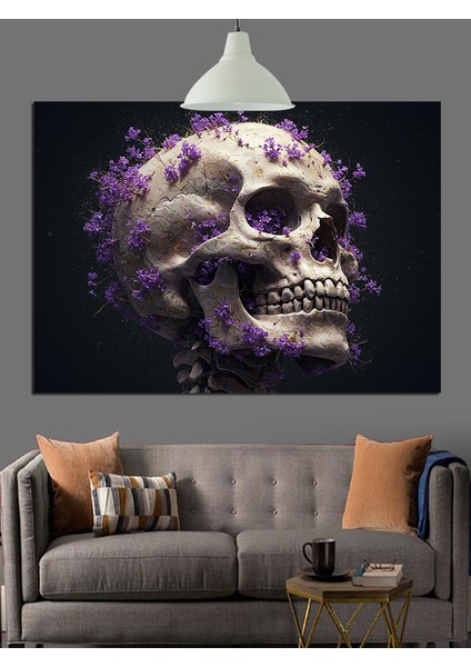 Kurukafa Çiçek Koyu Sanat Dekoratif Kanvas - Mdf Ahşap Tablo indirimleri