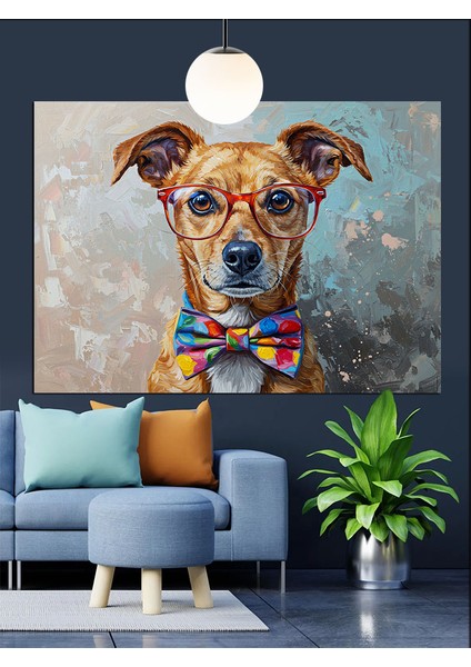 Köpek Detaylı Portre Dekoratif Kanvas - Mdf Ahşap Tablo
