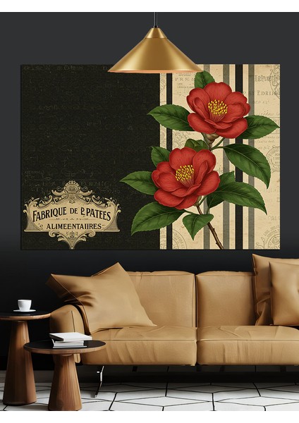 Gül Çiçek Vintage Dekoratif Kanvas - Mdf Ahşap Tablo fiyatları
