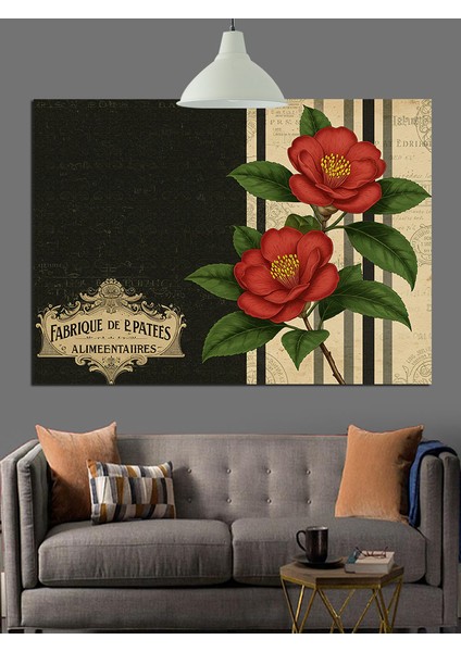 Gül Çiçek Vintage Dekoratif Kanvas - Mdf Ahşap Tablo fırsatları