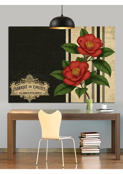 Gül Çiçek Vintage Dekoratif Kanvas - Mdf Ahşap Tablo indirimleri