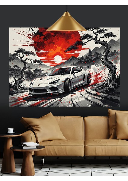 Yarış Arabası Hız Siyah Beyaz Dekoratif Kanvas - Mdf Ahşap Tablo modelleri