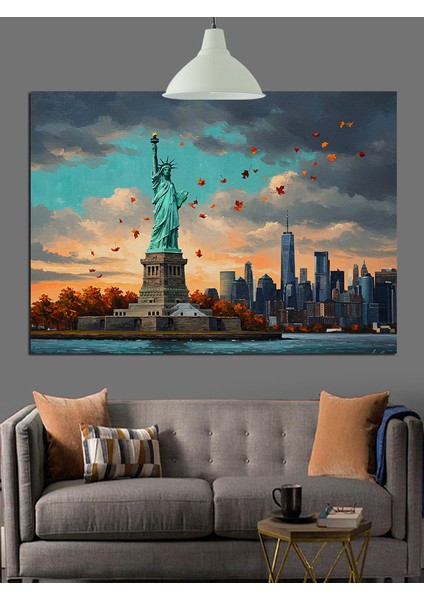 Özgürlük Heykeli New York Dekoratif Kanvas - Mdf Ahşap Tablo fiyatları