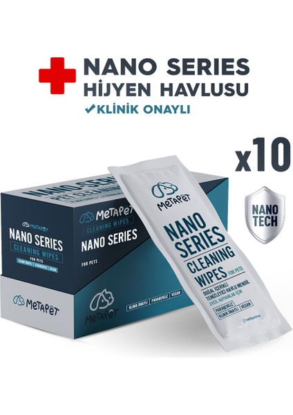 Nano Series Büyük Bakım Havlusu, Kedi Köpek Göz Kulak Ağız Temizleme, 10 Adet
