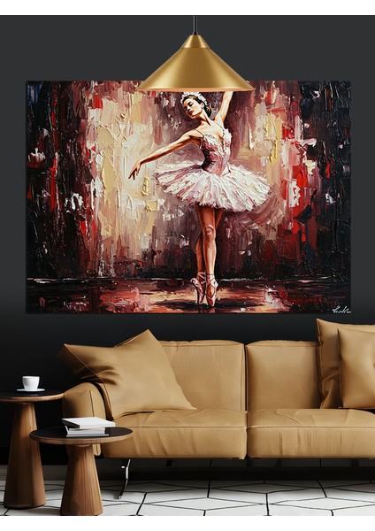 Bale Dansçısı Beyaz Zarafet Dekoratif Kanvas - Mdf Ahşap Tablo fiyatları