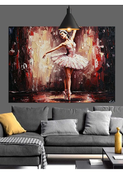 Bale Dansçısı Beyaz Zarafet Dekoratif Kanvas - Mdf Ahşap Tablo modelleri