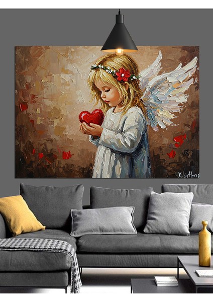Kalpli Melek Bebek Dekoratif Kanvas - Mdf Ahşap Tablo fiyatları