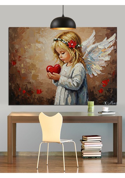 Kalpli Melek Bebek Dekoratif Kanvas - Mdf Ahşap Tablo fırsatları