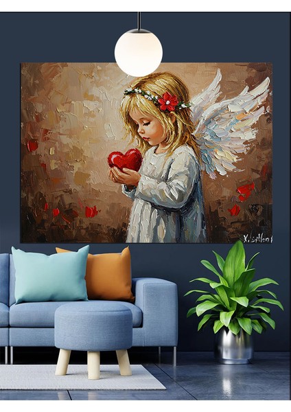 Kalpli Melek Bebek Dekoratif Kanvas - Mdf Ahşap Tablo indirimleri