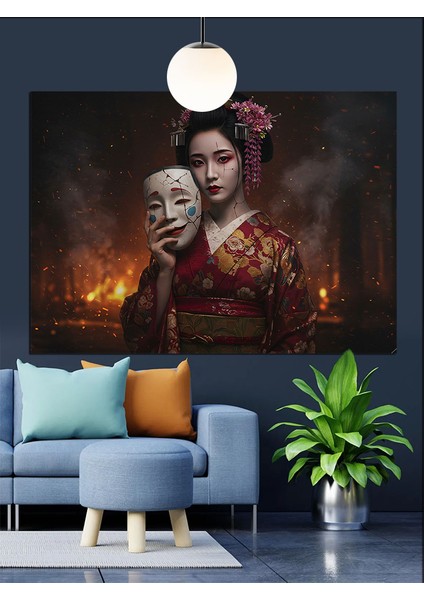 Karnaval Maske Kadın Sanat Dekoratif Kanvas - Mdf Ahşap Tablo