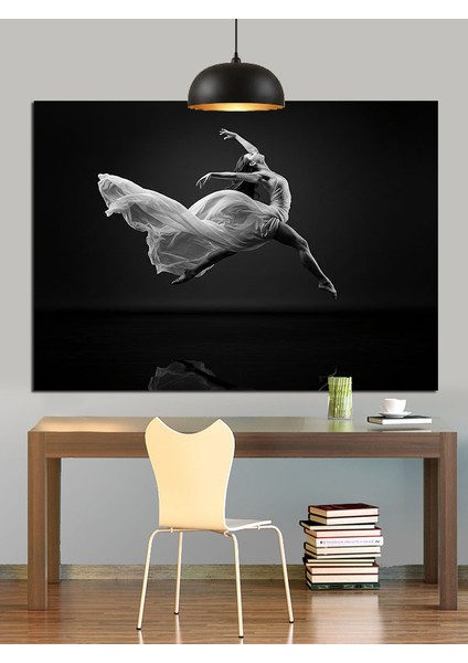 Uçan Beyaz Bale Sanatçısı Dekoratif Kanvas - Mdf Ahşap Tablo fırsatları